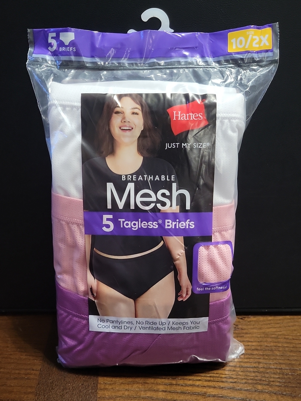Hanes Mesh Tagless Briefs - White, Pink & Purple (5-Pack)   T15